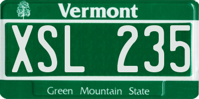 VT license plate XSL235