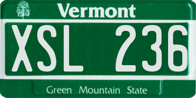 VT license plate XSL236