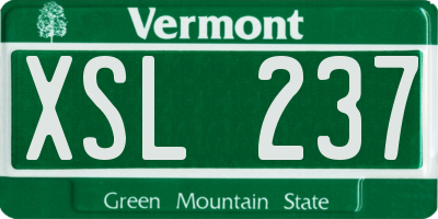 VT license plate XSL237
