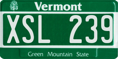 VT license plate XSL239
