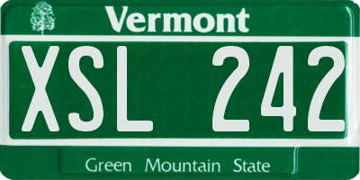 VT license plate XSL242