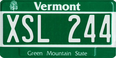 VT license plate XSL244