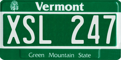 VT license plate XSL247