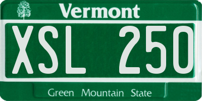 VT license plate XSL250