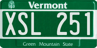 VT license plate XSL251