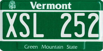 VT license plate XSL252
