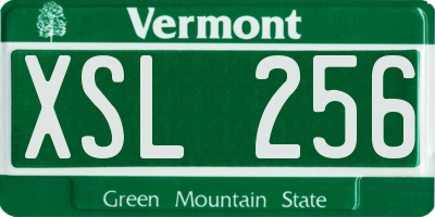 VT license plate XSL256