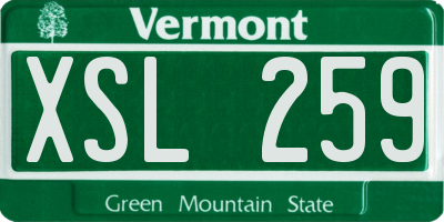 VT license plate XSL259