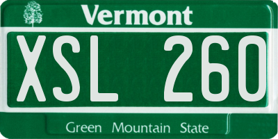VT license plate XSL260