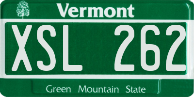 VT license plate XSL262