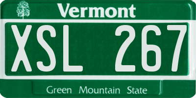 VT license plate XSL267