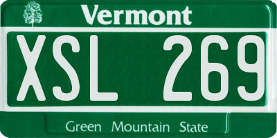 VT license plate XSL269