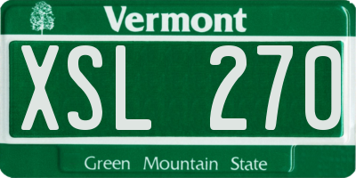 VT license plate XSL270