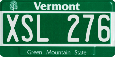 VT license plate XSL276