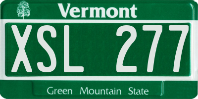 VT license plate XSL277