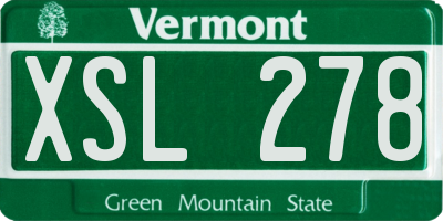 VT license plate XSL278