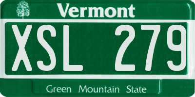 VT license plate XSL279