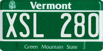 VT license plate XSL280