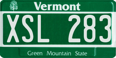 VT license plate XSL283