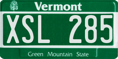 VT license plate XSL285