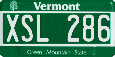 VT license plate XSL286