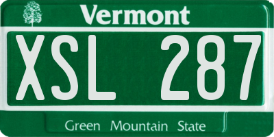 VT license plate XSL287