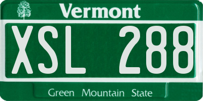 VT license plate XSL288