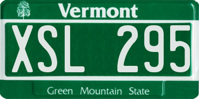 VT license plate XSL295