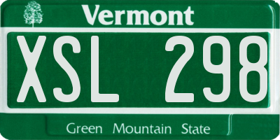 VT license plate XSL298