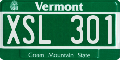 VT license plate XSL301