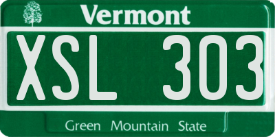 VT license plate XSL303