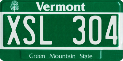 VT license plate XSL304