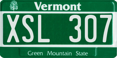 VT license plate XSL307