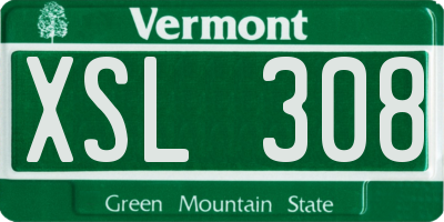 VT license plate XSL308