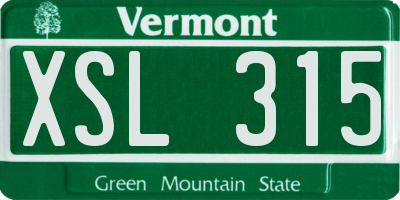 VT license plate XSL315