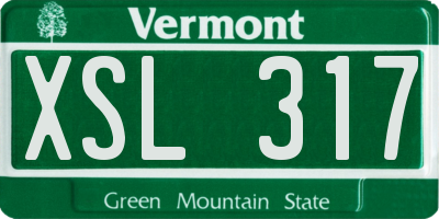 VT license plate XSL317