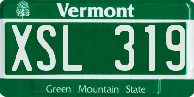 VT license plate XSL319