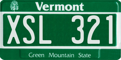 VT license plate XSL321