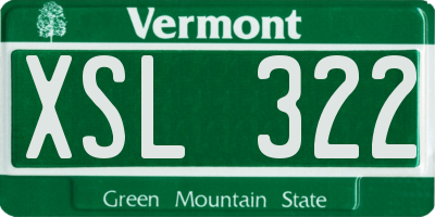 VT license plate XSL322