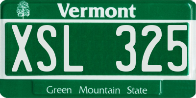 VT license plate XSL325