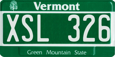 VT license plate XSL326
