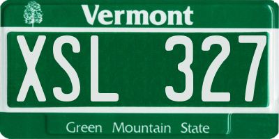 VT license plate XSL327