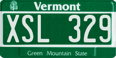 VT license plate XSL329