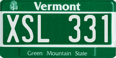 VT license plate XSL331