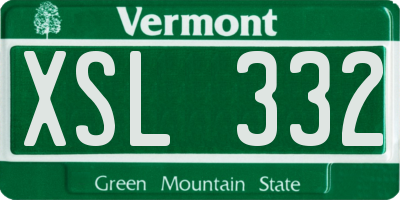 VT license plate XSL332