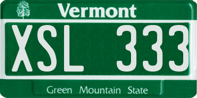 VT license plate XSL333