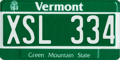 VT license plate XSL334