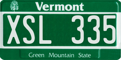 VT license plate XSL335