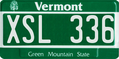 VT license plate XSL336