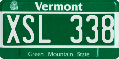 VT license plate XSL338